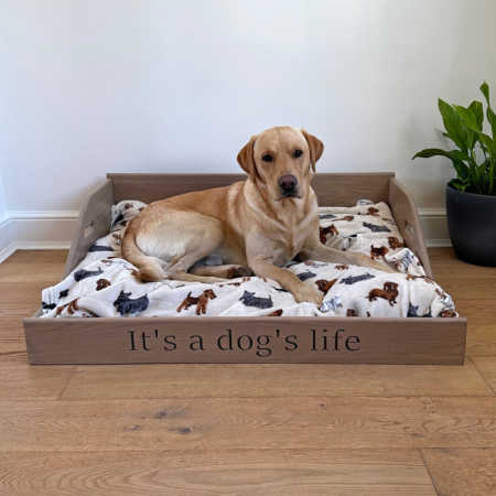 Oak Dog Bed Lrg 1